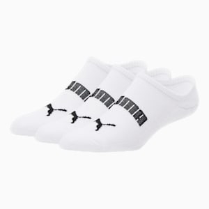 2 pares de calcetines cortos para hombre Puma Men Back Logo Sneaker 2P  938011 White / Black 02